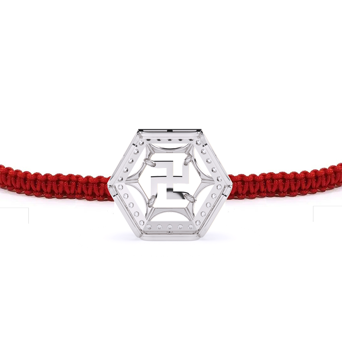 Spiritual Sparkle Swastik And Elegant Hexagon Lab Diamond Halo